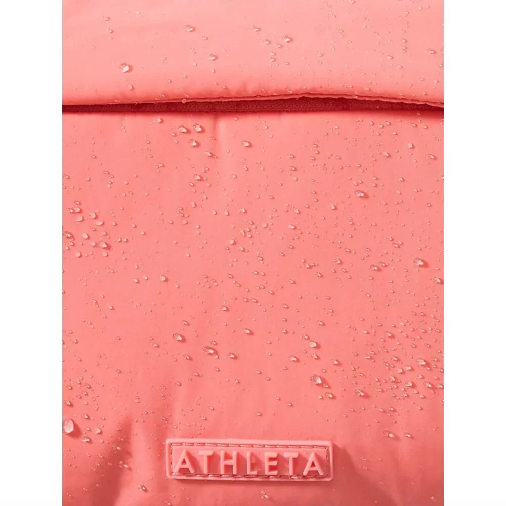 ATHLETA All About Small Crossbody Hobo Coral Puffer Bag NWT